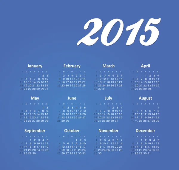 Calendar 2015 year — Stock Vector