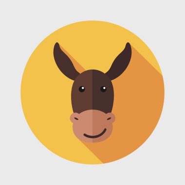 Uzun gölge ile eşek düz simgesi