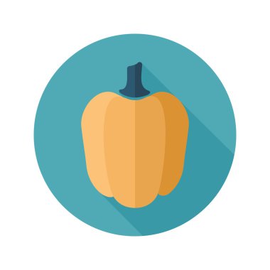 Uzun gölge ile biber düz simgesi