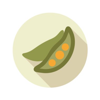 Uzun gölge ile bezelye düz simgesi