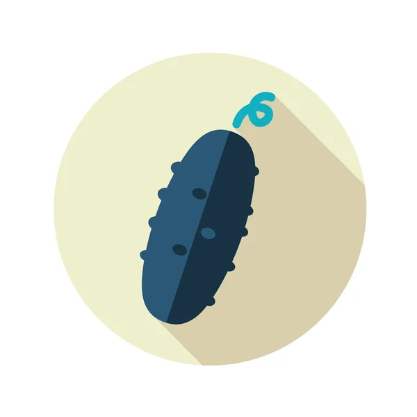 Concombre icône plate avec ombre longue — Image vectorielle