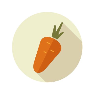 Uzun gölge ile havuç düz simgesi