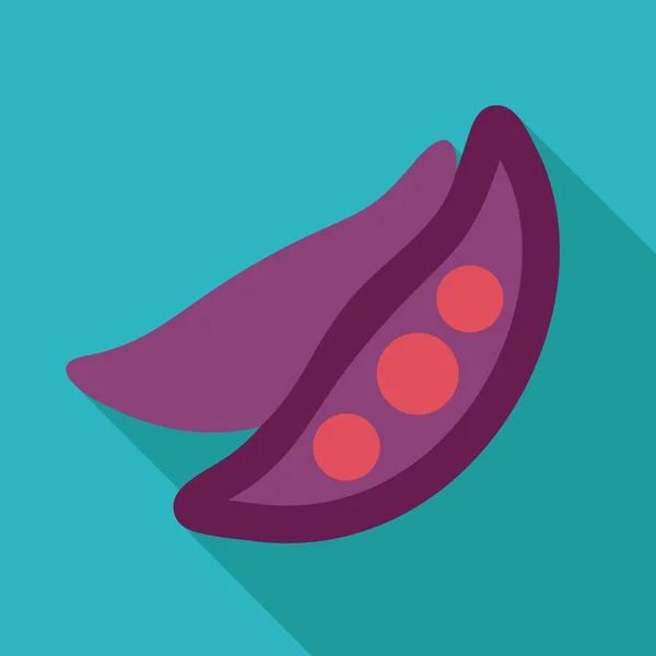 Pea platte pictogram met lange schaduw — Stockvector