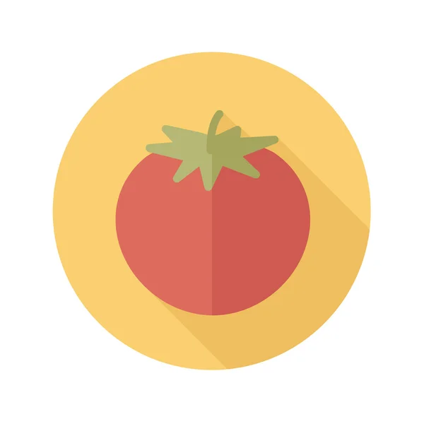 Tomat flat ikonen med långa skugga — Stock vektor