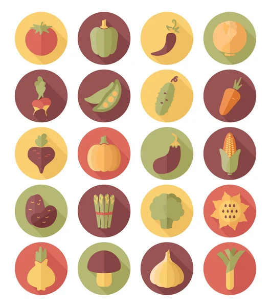 Plantaardige platte pictogram met lange schaduw — Stockvector