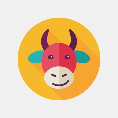 İnek uzun gölge düz simgesiyle