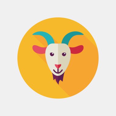 Keçi uzun gölge düz simgesiyle