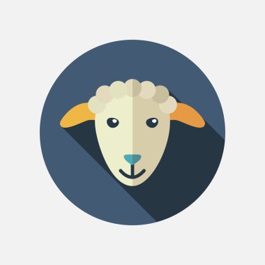 Uzun gölge ile koyun düz simgesi