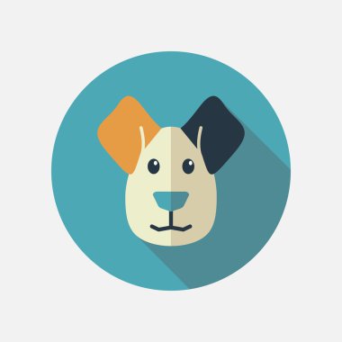 Uzun gölge ile köpek düz simgesi