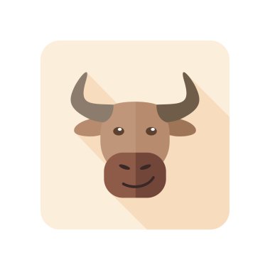 Boğa uzun gölge düz simgesiyle