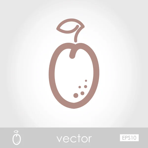 Icono de ciruela vectorial — Archivo Imágenes Vectoriales