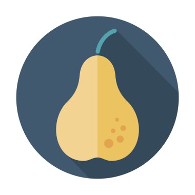 Uzun gölge ile armut düz simgesi