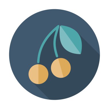 Uzun gölge ile kiraz düz simgesi