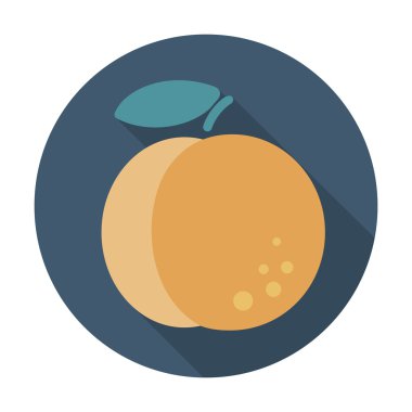 Uzun gölge ile şeftali düz simgesi