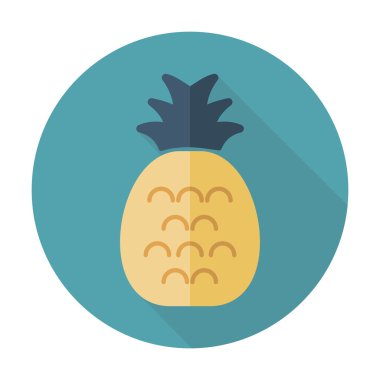 Uzun gölge ile ananas düz simgesi