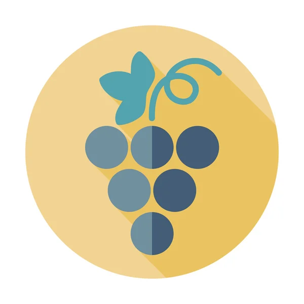 Grapes flat icon with long shadow — Stock Vector