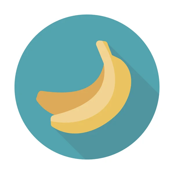 Banaan platte pictogram met lange schaduw — Stockvector