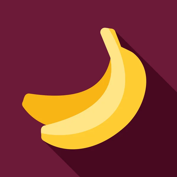 Banaan platte pictogram met lange schaduw — Stockvector