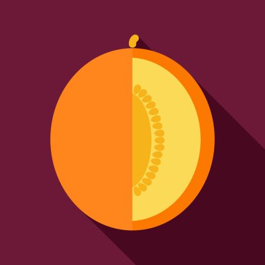 Uzun gölge ile kavun düz simgesi