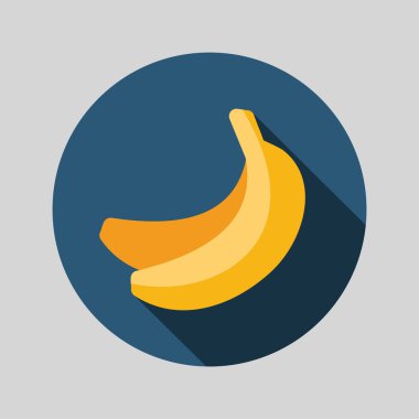 Uzun gölge ile muz düz simgesi