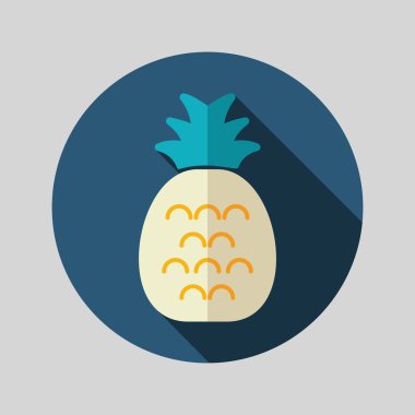 Uzun gölge ile ananas düz simgesi