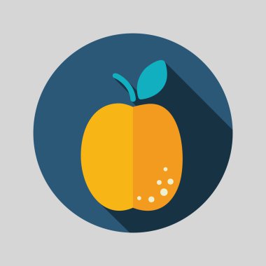 Uzun gölge ile kayısı düz simgesi