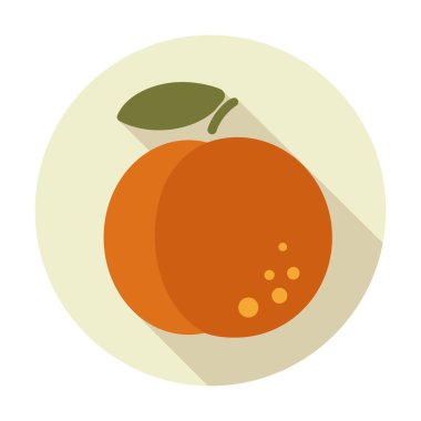 Uzun gölge ile şeftali düz simgesi