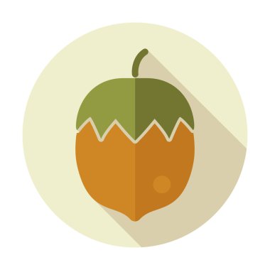 Uzun gölge ile fındık düz simgesi