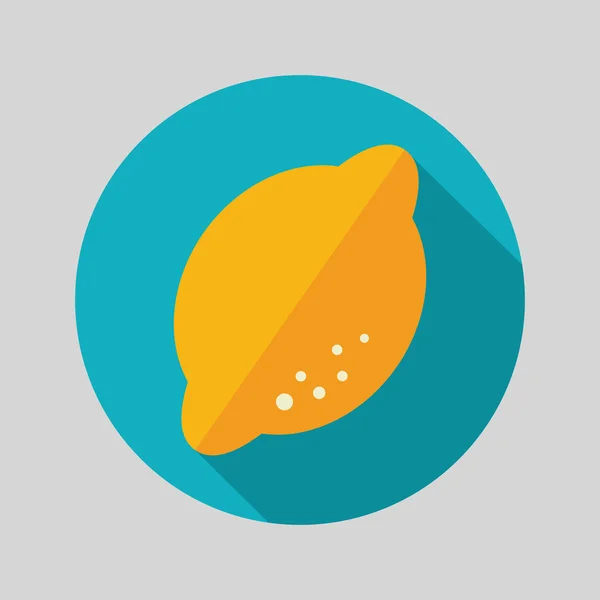 Citron flat ikonen med långa skugga — Stock vektor