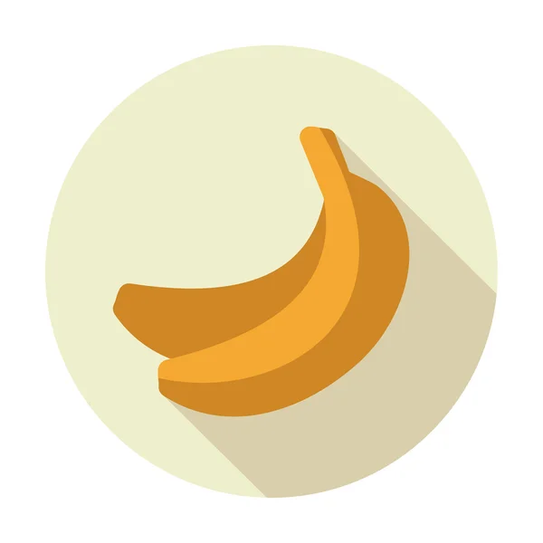 Banaan platte pictogram met lange schaduw — Stockvector