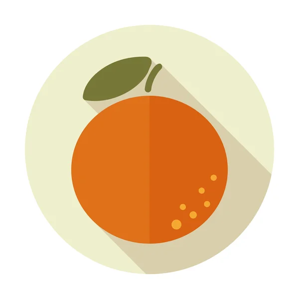 Ícone plano laranja com sombra longa — Vetor de Stock