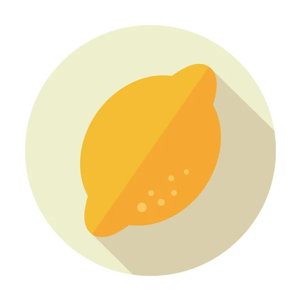 Icône plate citron avec ombre longue — Image vectorielle