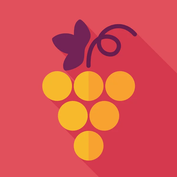 Winogrona płaski ikona z długi cień — Wektor stockowy