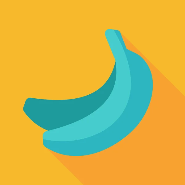 Banaan platte pictogram met lange schaduw — Stockvector