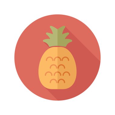 Uzun gölge ile ananas düz simgesi