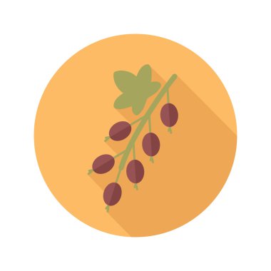 Frenk üzümü uzun gölge düz simgesiyle