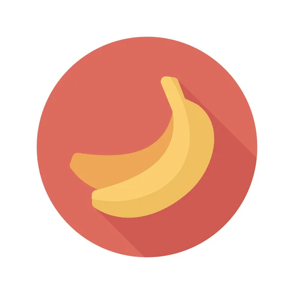 Banaan platte pictogram met lange schaduw — Stockvector