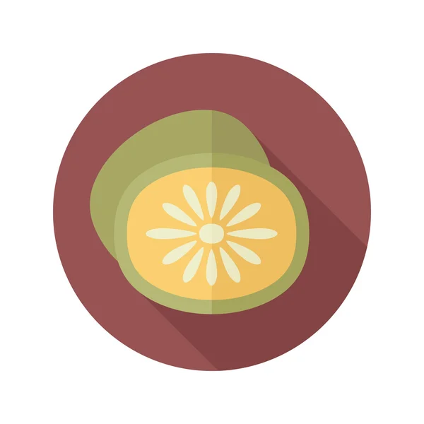 Kiwi platte pictogram met lange schaduw — Stockvector