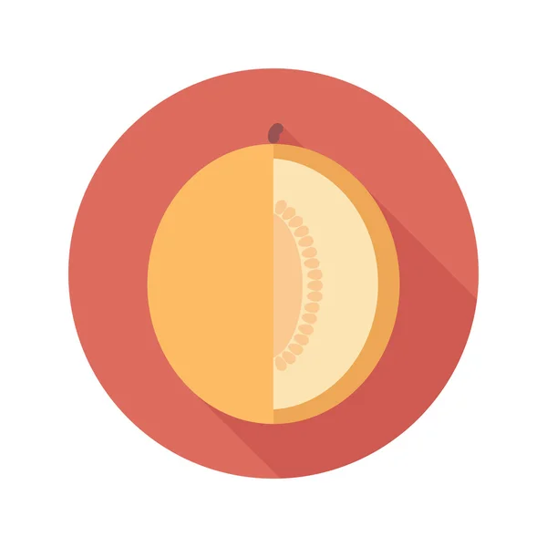 Melon flat ikonen med långa skugga — Stock vektor