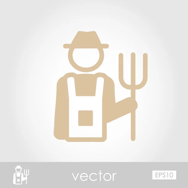 Ikon vektor petani - Stok Vektor