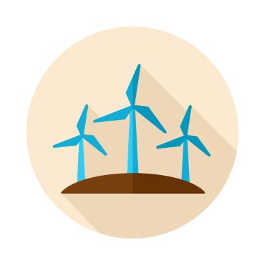 Uzun gölgeli yel değirmeni simgesi