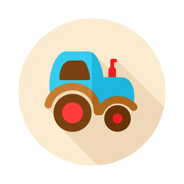 Tractor flat icon with long shadow — Stock Vector