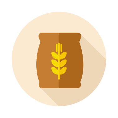 Uzun gölge düz simgesiyle tahıl çuvalı