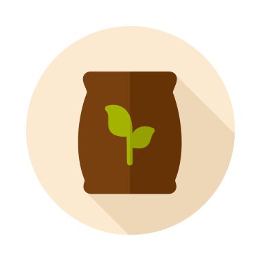 Uzun gölge ile gübre düz simgesi