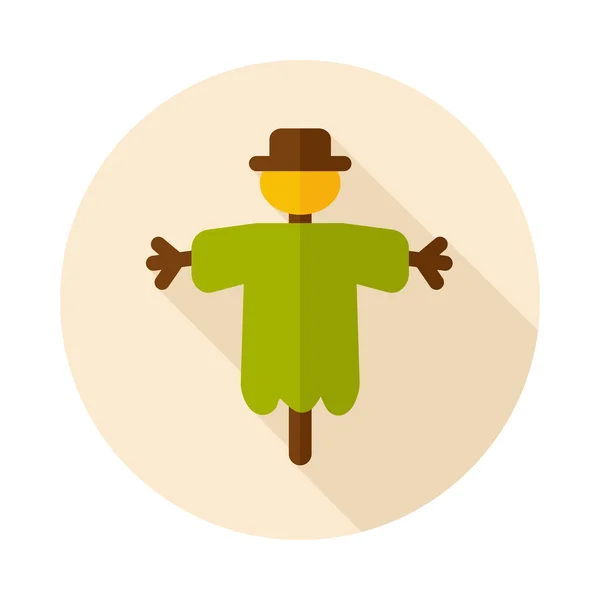 Scarecrow flat icon with long shadow — Stock Vector