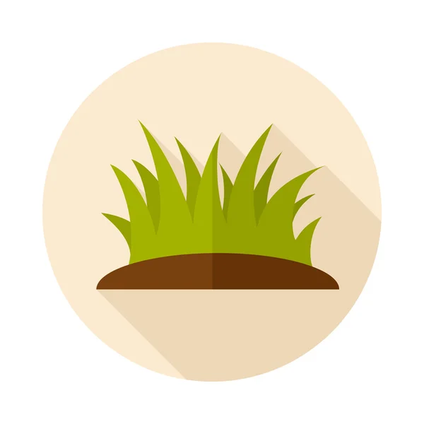 Grass flat icon with long shadow — Stock Vector