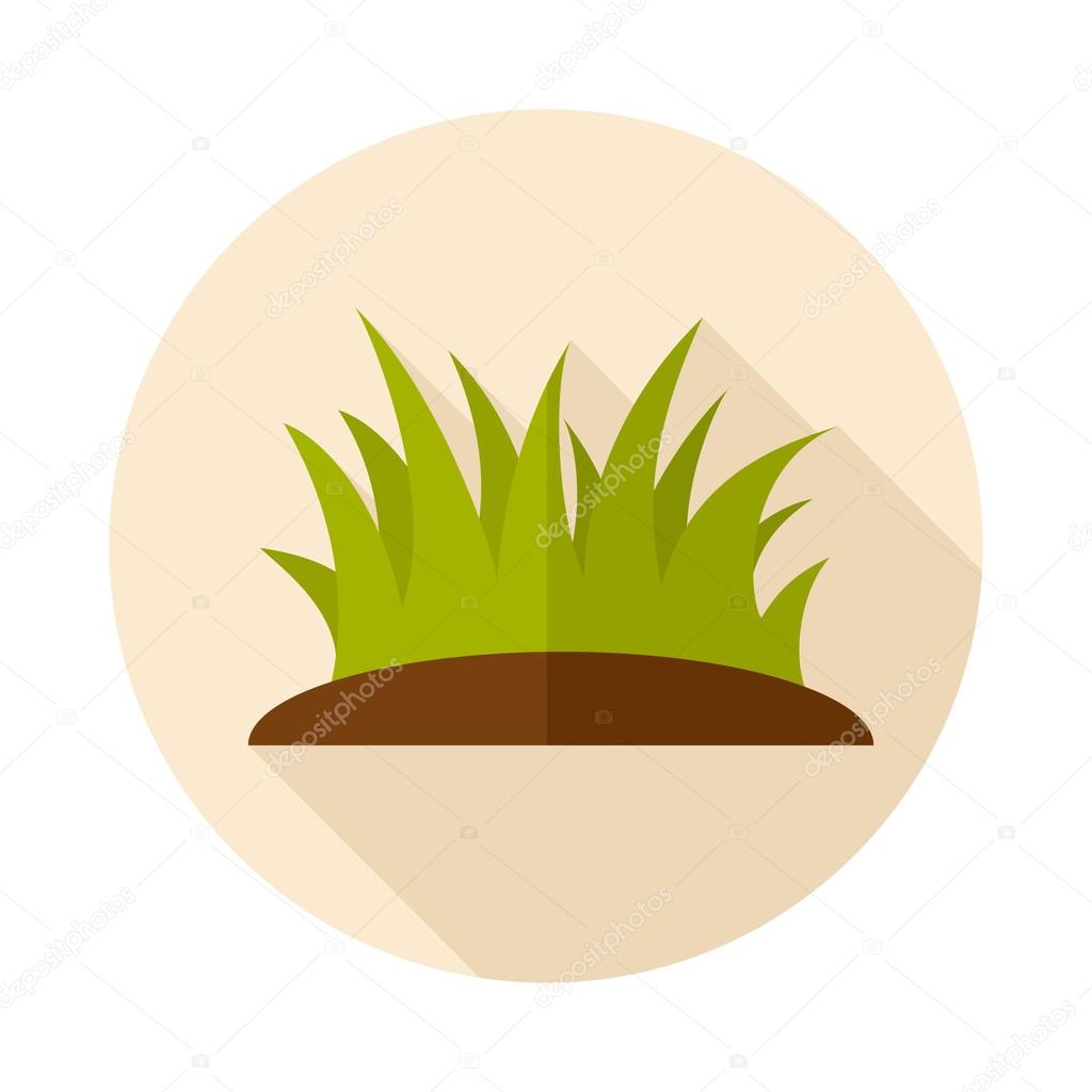 Grass flat icon with long shadow