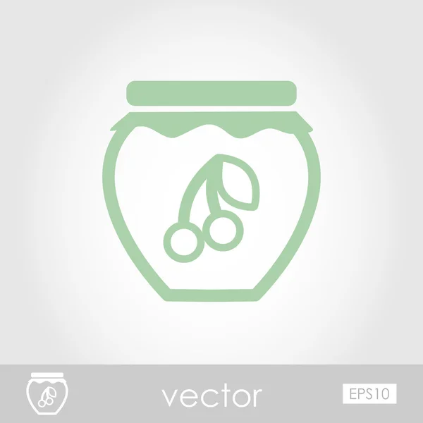 Cherry jam burk vektor icon — Stock vektor