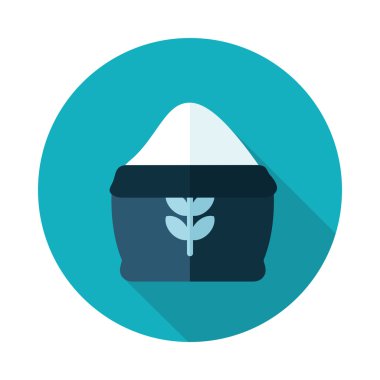 Uzun gölge düz simgesiyle un çuvalı