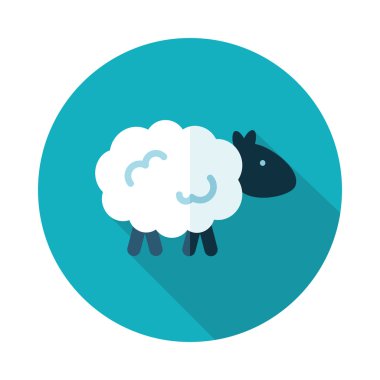 Uzun gölge ile koyun düz simgesi